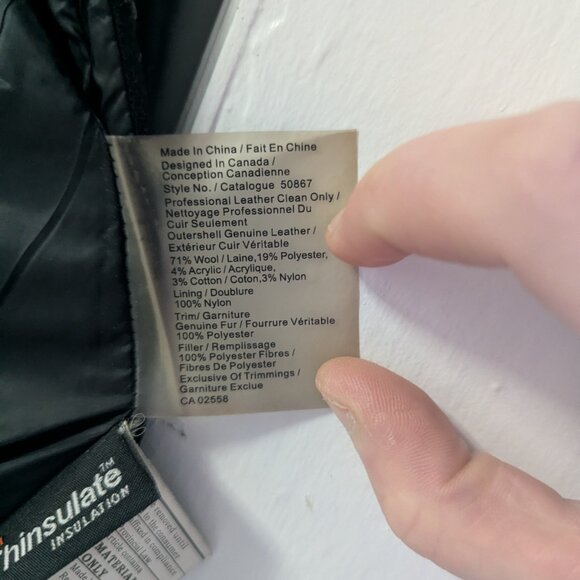 Danier Genuine Leather & Wool-Blend Winter Coat with Thinsulate - Picture 5 of 5